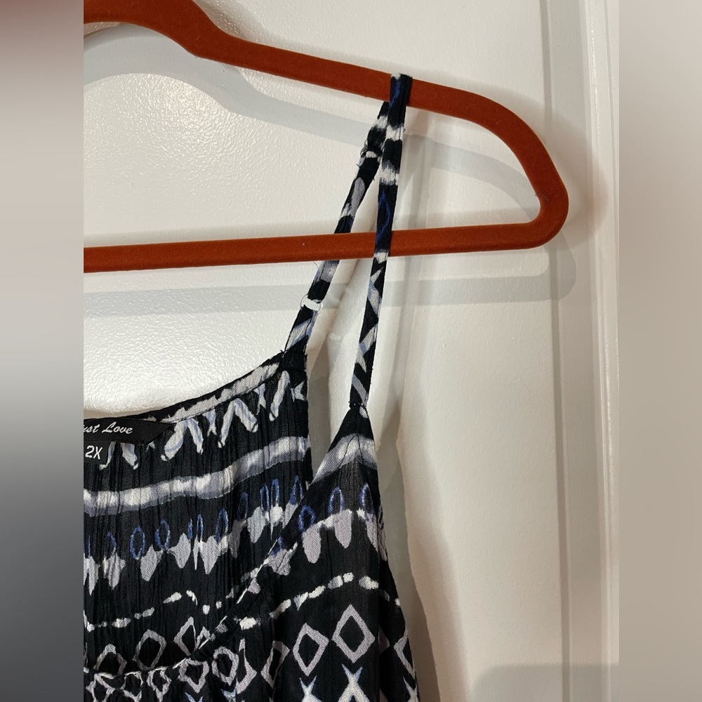 Just Love Chevron Maxi Dress  With Side Slits & Elastic Waist Size 2X. GUC - Picture 3 of 6
